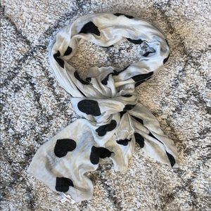 Aeropostale cream & Black heart scarf super cute